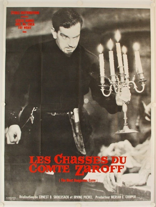 Affiche CinÃ©Ma Chasses Du Comte Zaroff 1932 Shoedsack Ressortie 120x160 Cm