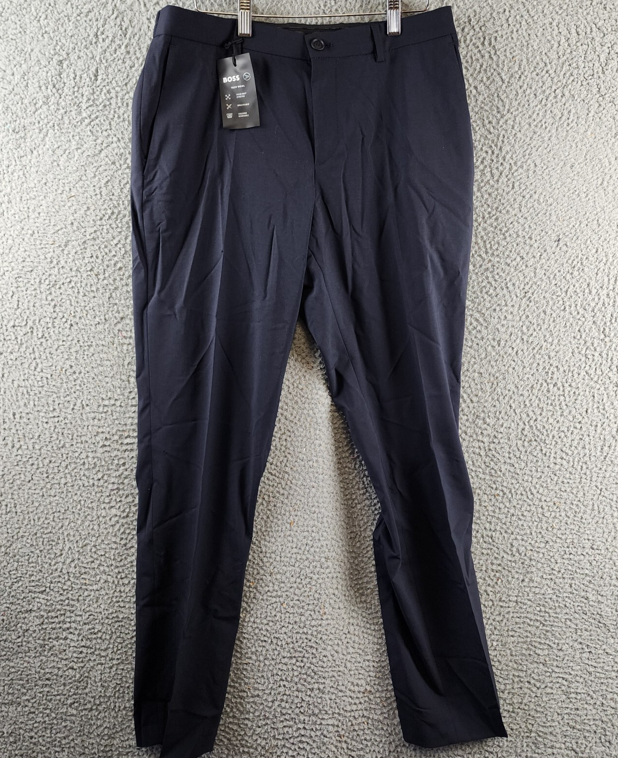 BOSS P-Genius CW-WG-243 Pants Men's 32R Dark Blue Virgin Wool Blend Mid Rise - Picture 2 of 17