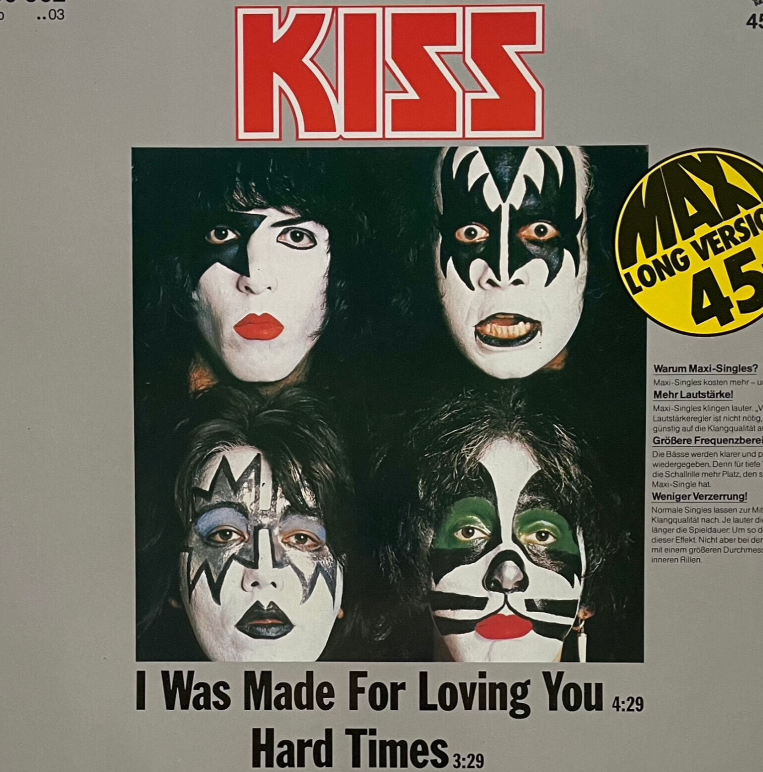 KISS キス　レコード　I WAS MADE FOR LOVIN' YOU Vtg 1980 KISS - I WAS MADE FOR LOVIN YOU 12