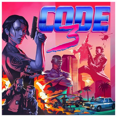 Настольная игра Код 3 | Кооперативная, сюжетная, в стиле борьбы с преступностью 80-х годов