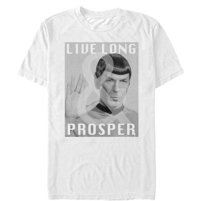 Men's Star Trek: The Original Series Spock Gray Scale Live Long & Prosper T-Shir