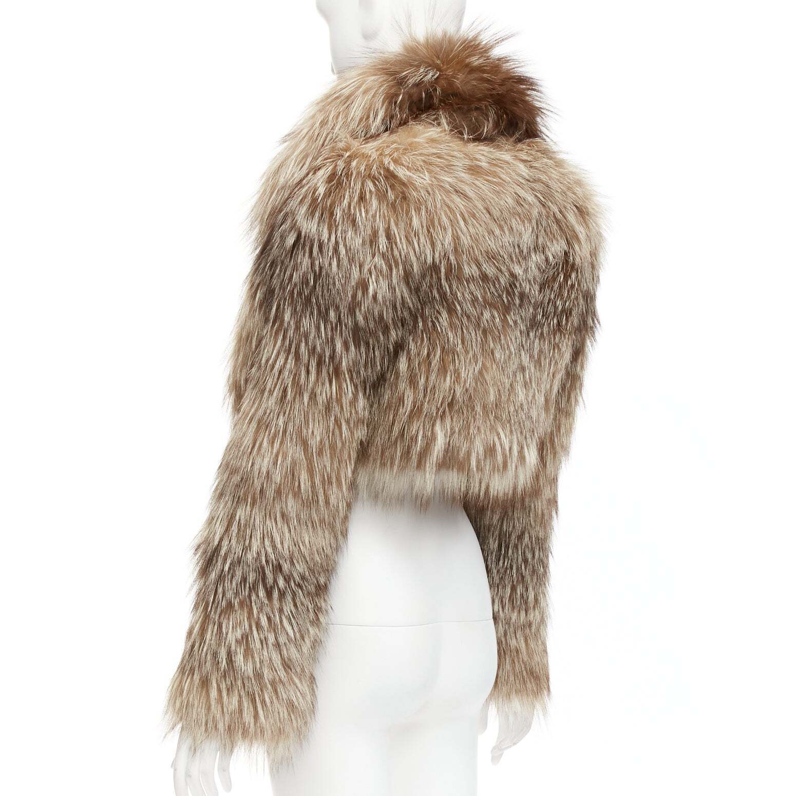 FENDI brown fur long sleeve crop jacket with detachable FENDI brown fur long sleeve crop jacket with detachable