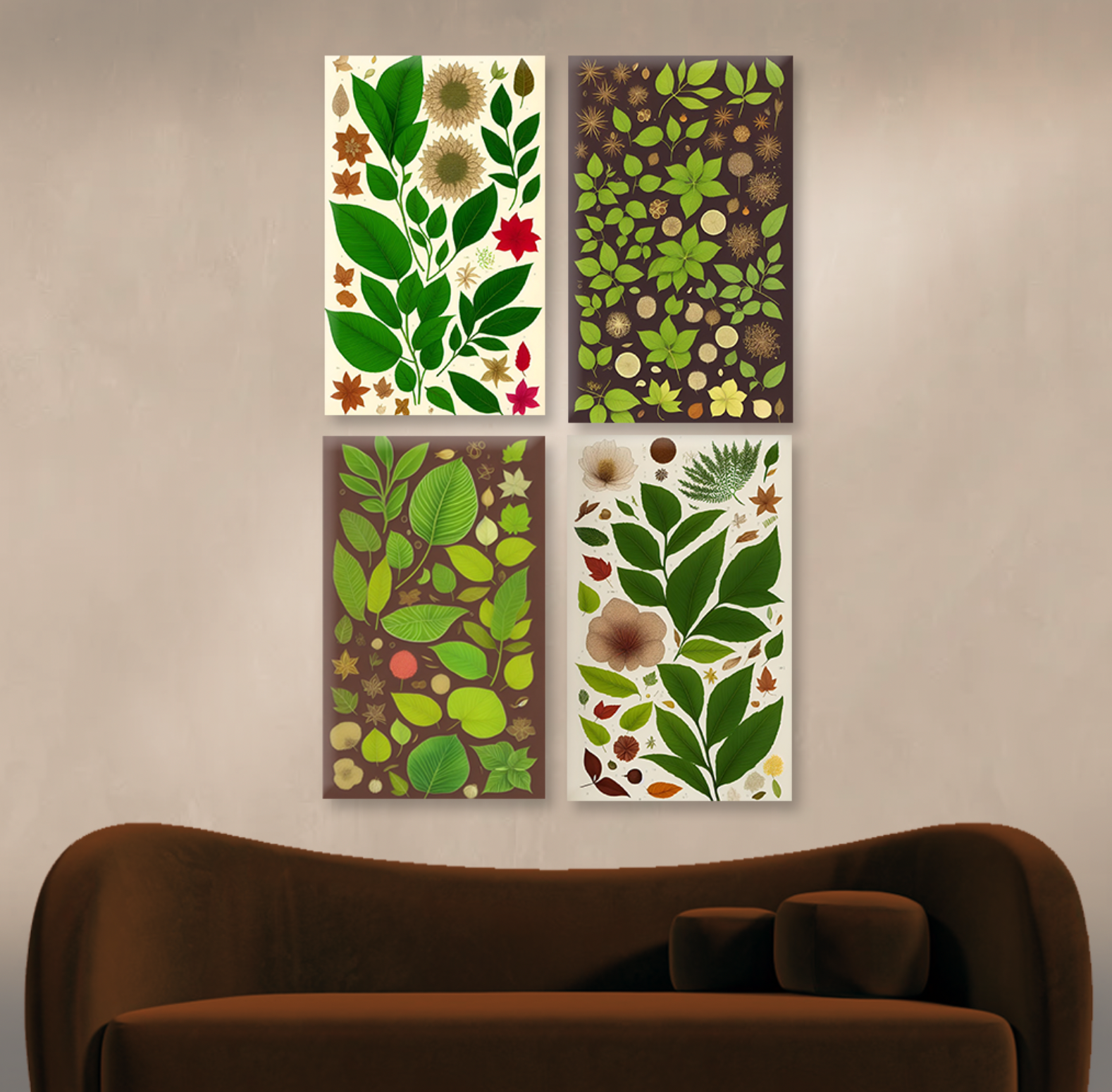 Farmhouse Boho Style Antique Botanical Print Aged Vintage Print Country Floral