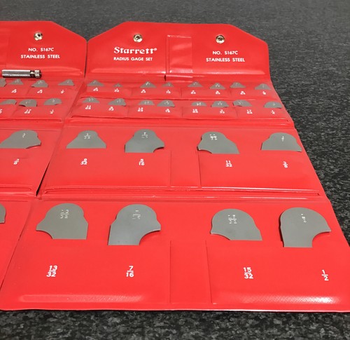 Lot Of 2 STARRETT Radius Gage Set Stainless Steel No. S167C Machinist Tools