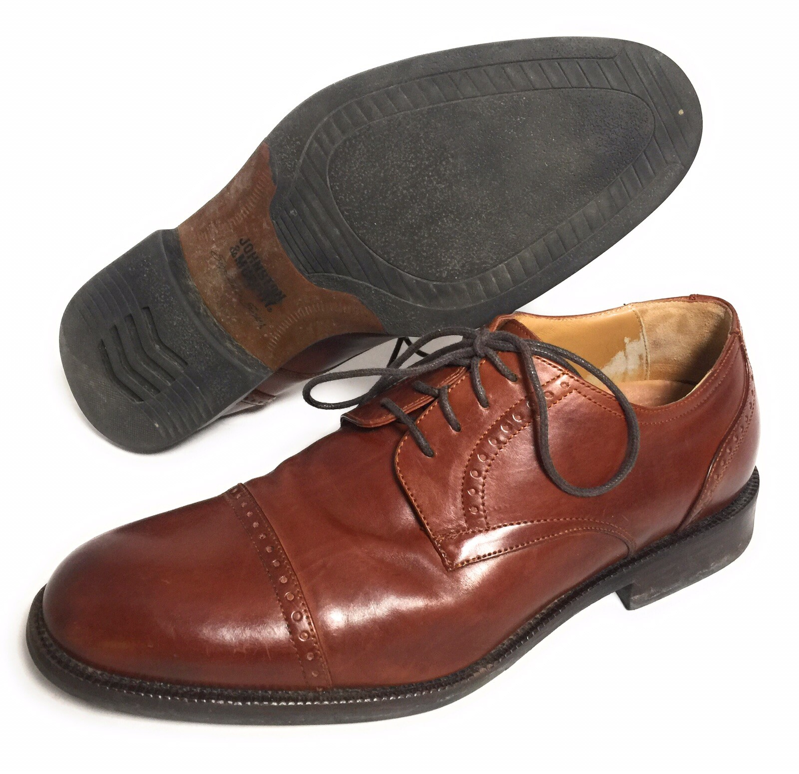 靴 8 1/2 HANDCRAFTED by JOHNSTON & MURPHY Johnston & Murphy Collection Men's Jenson Calfskin Wingtip