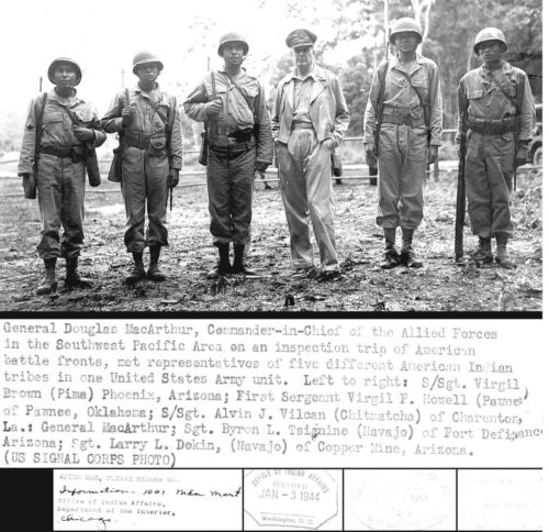 1944-General Douglas MacArthur-Meets 5 Different American Indian Tribes-US Army