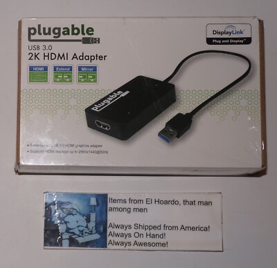 Plugable USB 3.0 to HDMI Video Graphics Adapter with Audio for Multiple Monitors