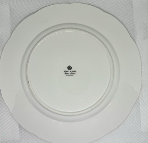 Vintage Royal Albert Trio Tea Cup Saucer Dessert Plate Pink Black Gold on White