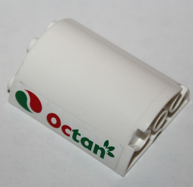 Lego Cylinder Half 2x4x4 With Octan Logo Pattern (Sticker) 6259pb021 Set 60052