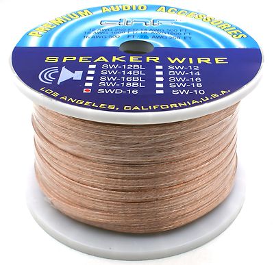 DNF 16 GAUGE 100% COPPER 4 LINE 2 CHANNEL SPEAKER WIRE 250 FEET - SHIPS TODAY!