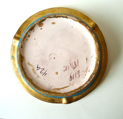 Mid Century Modern Pottery 1960s Vintage Ashtray Dish Bowl ITALY Retro Turquoise