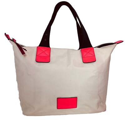 Marc by Marc Jacobs Domo Gym Arigato Tote  Off White /Neon Pink