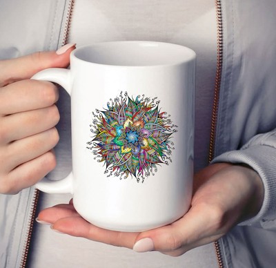 Nirvana Mandala Geometry Sacred Fractal Art Yoga Mantra Mug