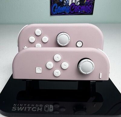 Soft Touch Sakura Pink - White Accents - Custom Joycons for the Nintendo Switch
