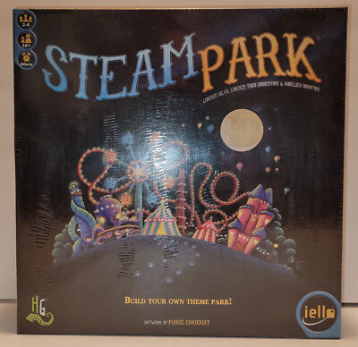- READ- NEW In Shrink Wrap - Iello - STEAM PARK Board Game - SOME BOX DAMAGE