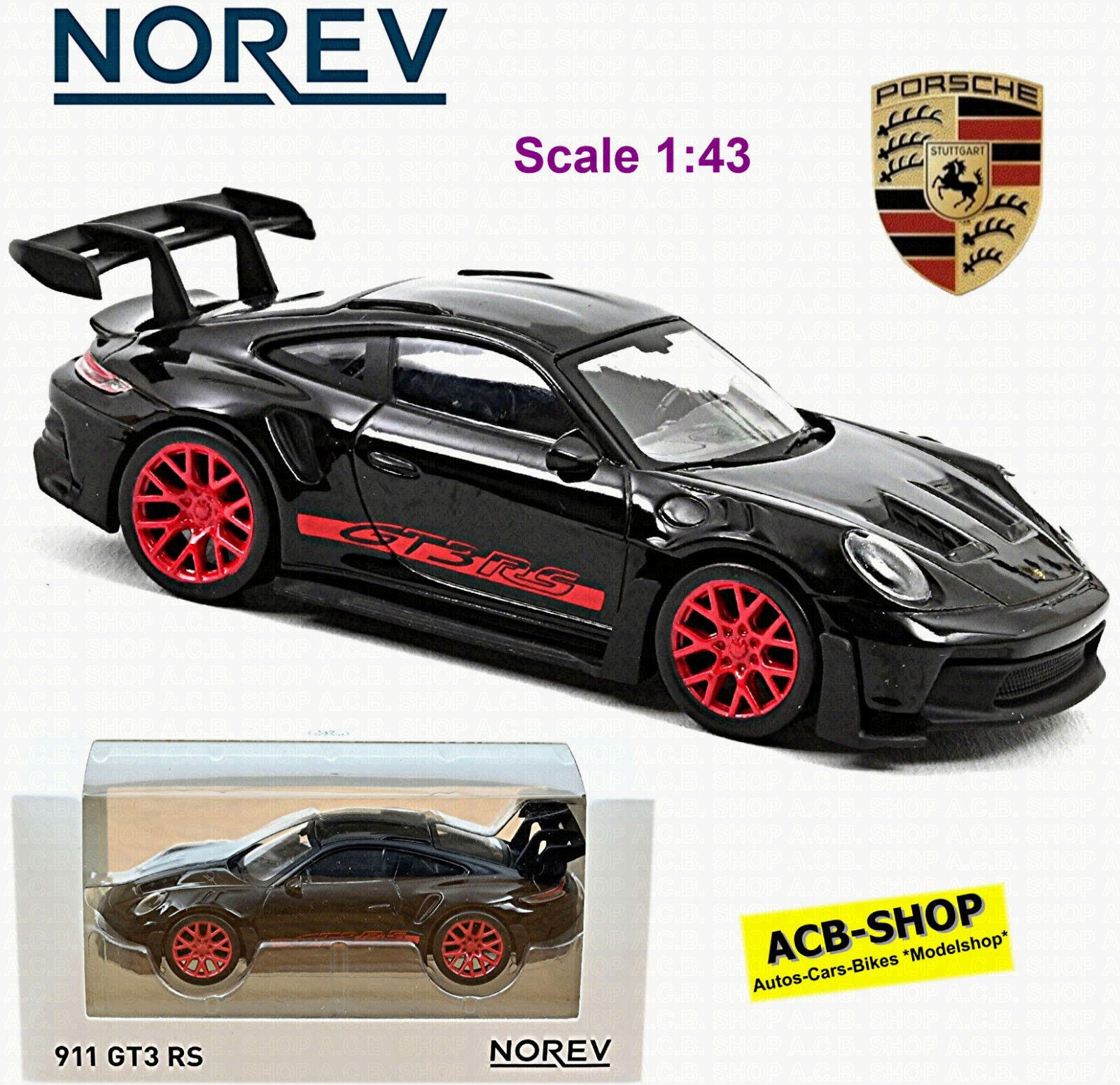 Porsche 911 GT3 RS 2022 Arctic Gray & Pyro Red 1:18 Norev Porsche 911 GT3 RS 2022 Arctic Gray & Pyro Red 1:18 Norev