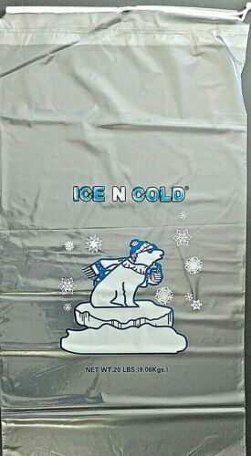 ICE N COLD 20 Lb Ice Bag Draw String 250 Ct