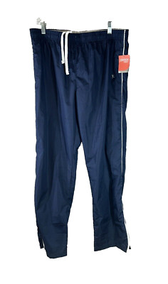 Danskin Now Sweat Track pants Womens L 12/14 Dark navy Elastic Waist Zip Ankles