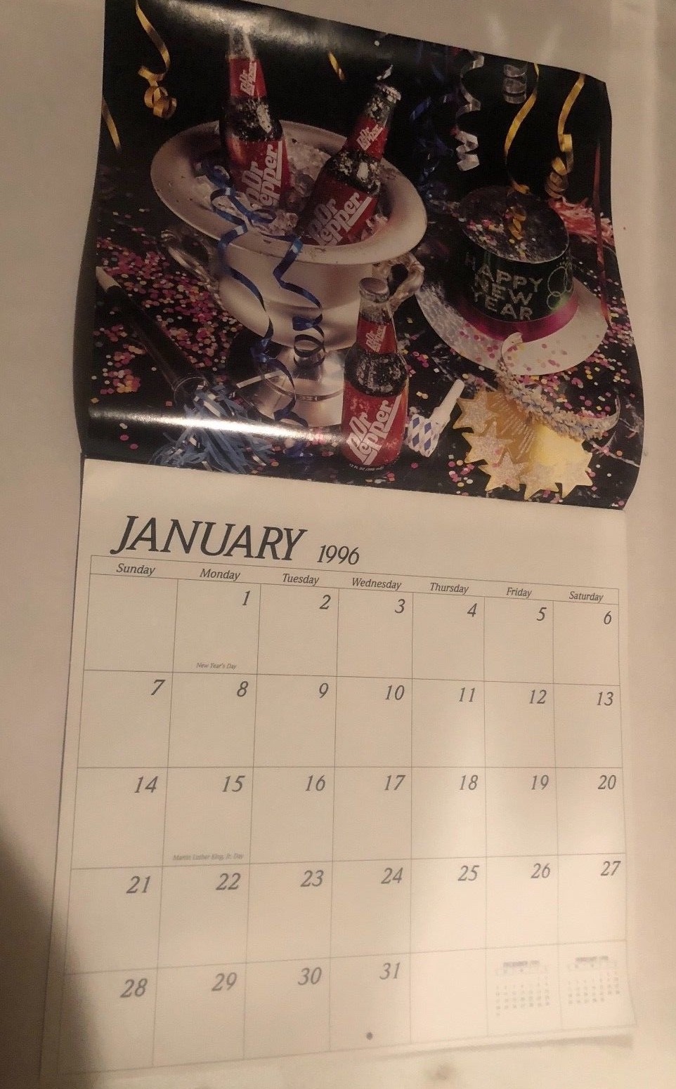 Vintage 1996 Dr. Pepper Advertising Wall Calendar *NEW Old Stock*