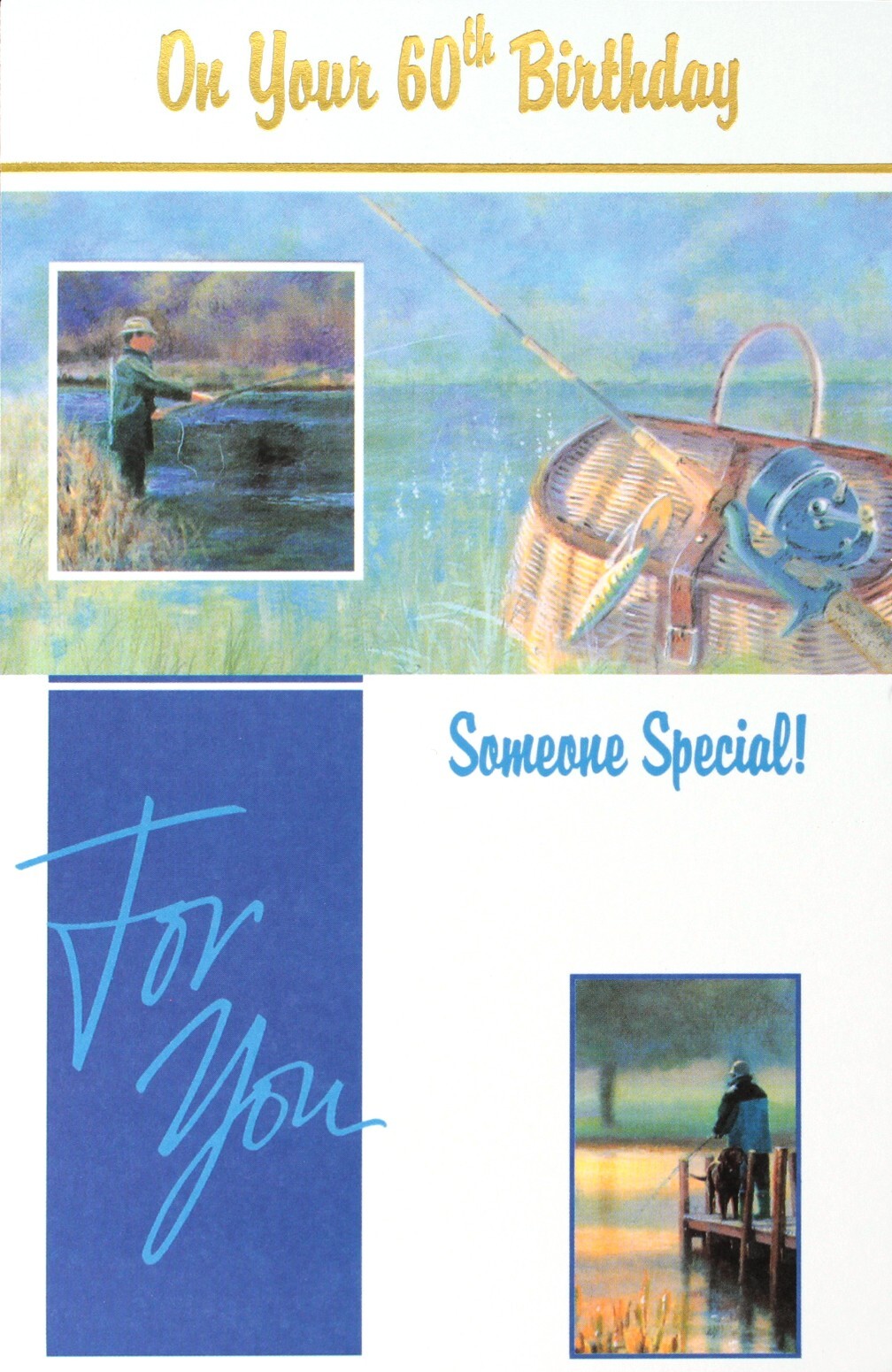 Happy 60TH BIRTHDAY Card FOR 60 YEAR OLD, Fishing by Premium