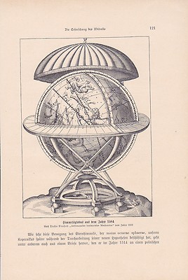 Sky Globe from The Years 1584 Earth Globe Print By 1903