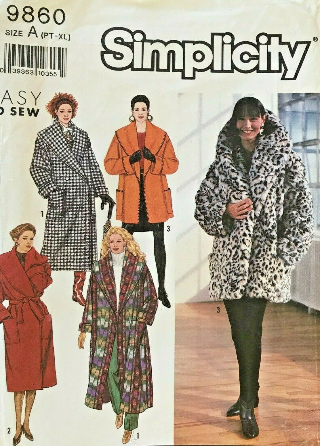 Simplicity Misses' Coat Pattern 9860 Size PT-XL UNCUT | eBay