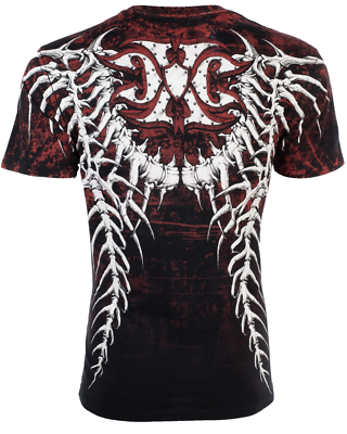 Xtreme Couture Affliction Men's T-Shirt BARE BONE Skull Black Tattoo Biker S-2XL