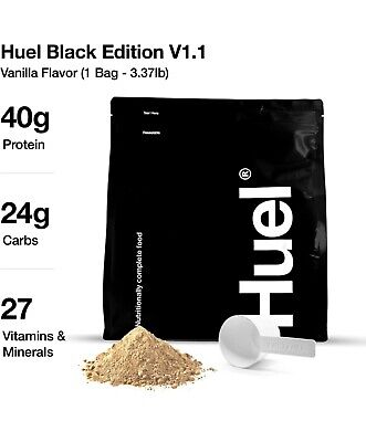 Huel Black Edition Vanilla, Complete Food, Workout drink. 3 Lbs 6 Oz.