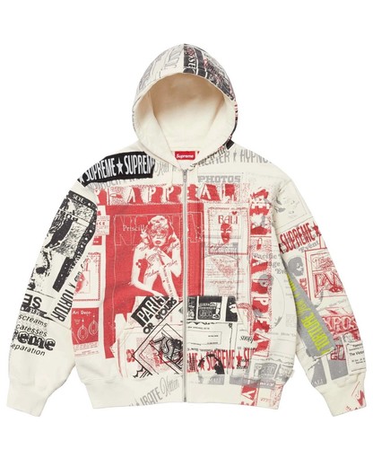 Pre-owned Supreme Collage Zip Up Sweatshirt - Size Xl Order Confirmed In Black