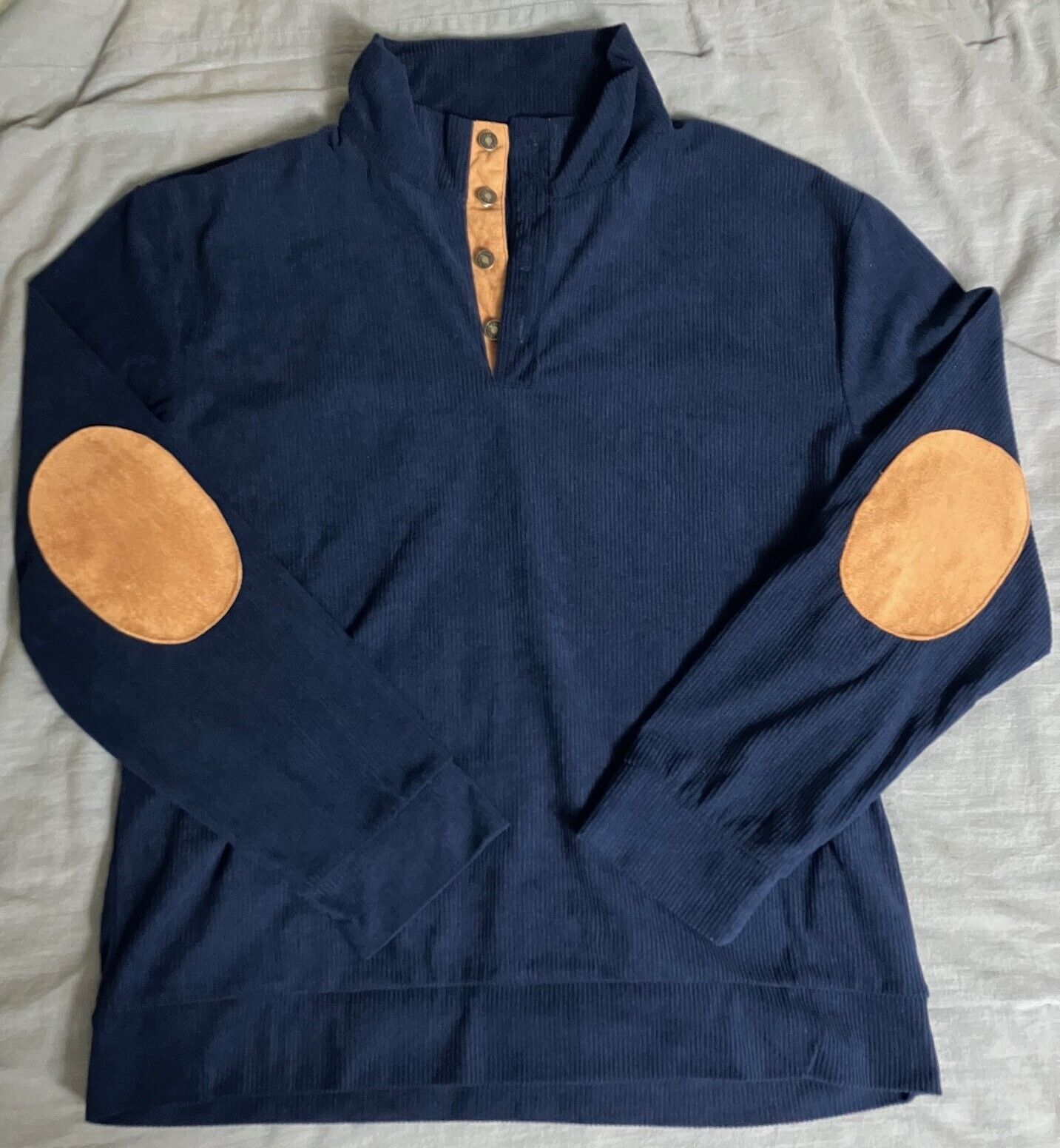 HengSheng Jeans Men's Corduroy Shirt 1/4 Button w/ Elbow HengSheng Jeans Men's Corduroy Shirt 1/4 Button w/ Elbow