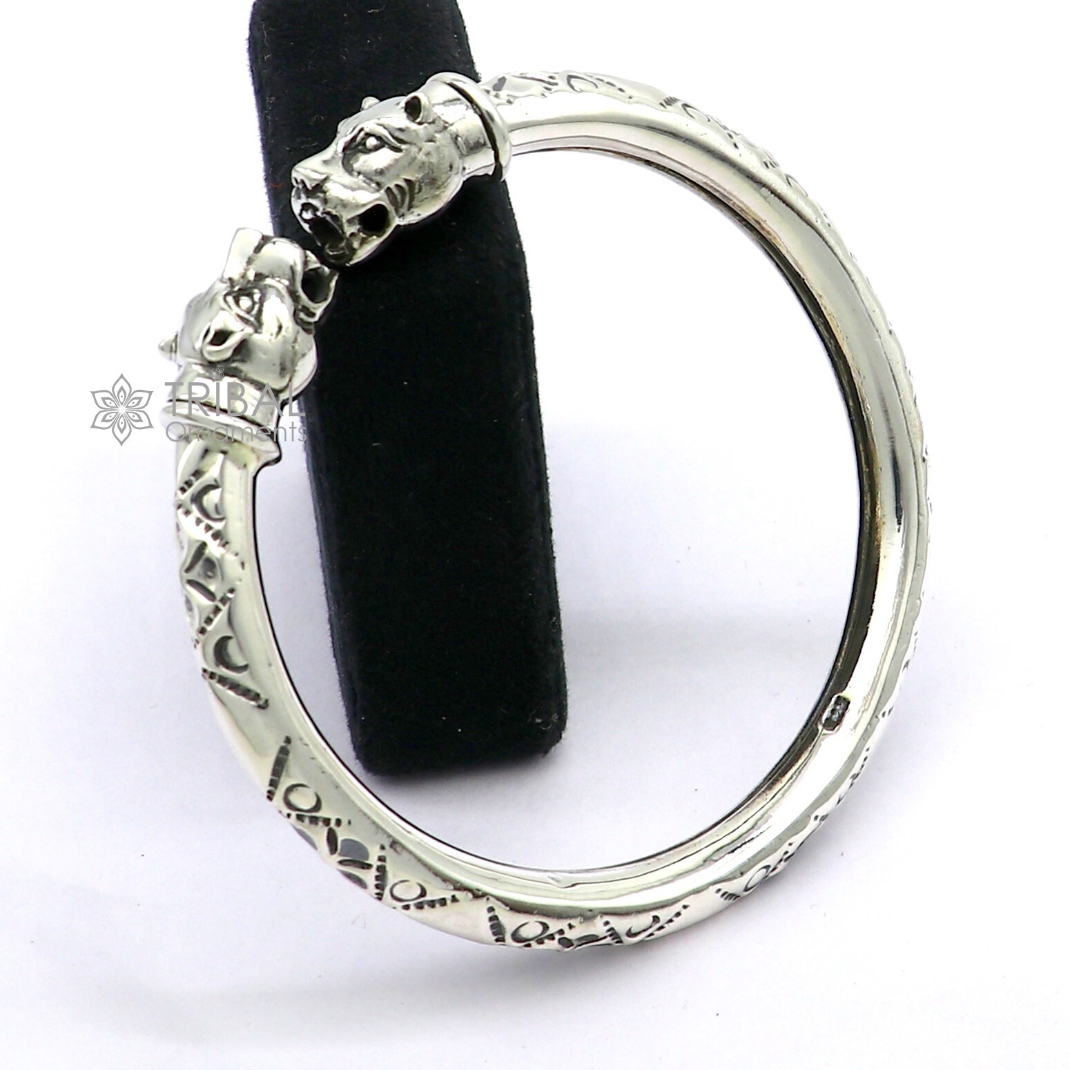 925 sterling silver lion face design bangle bracelet kada