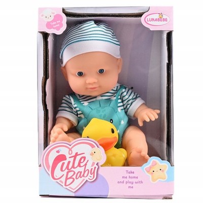 Baby doll newborn 22cm with yellow rubber duck for bath, from 3 years