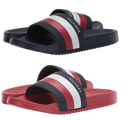 Мужские повседневные дизайнерские полосатые тапочки Tommy Hilfiger Rozi Slide Sandals