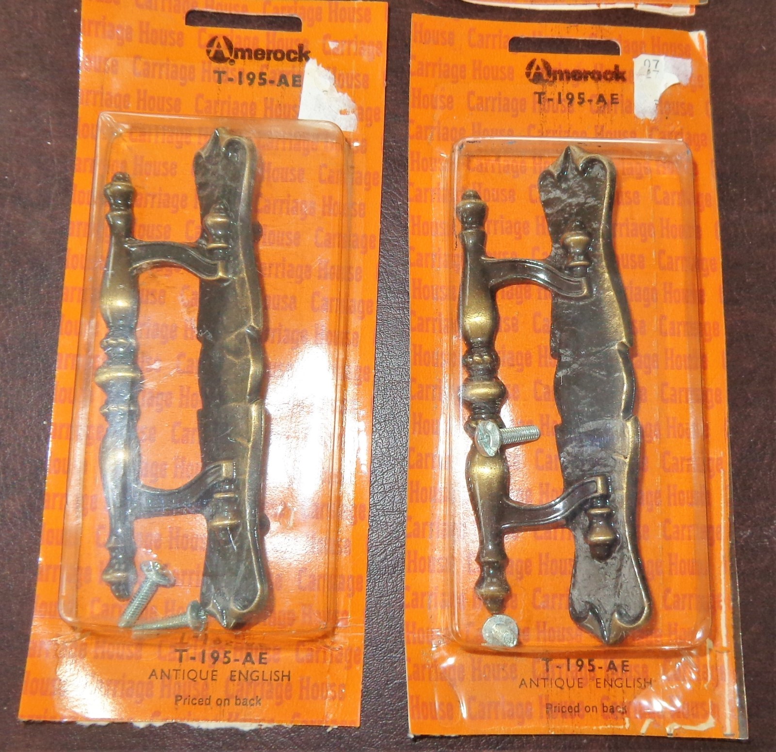 4 VTG PACKAGES AMEROCK ANTIQUE ENGLISH METAL DRESSER CABINET PULL HANDLES T-195