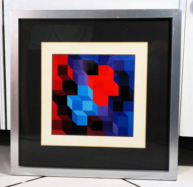 Victor Vasarely Deuton-Rb, 1971, Unsigniert Mit Rahmen, Op Art