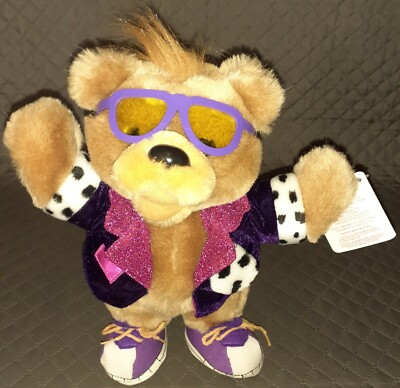 Vintage 1990 11'' Teddy Grahams Honey Bear Teddy Bear Rock Star Plush Toy Doll