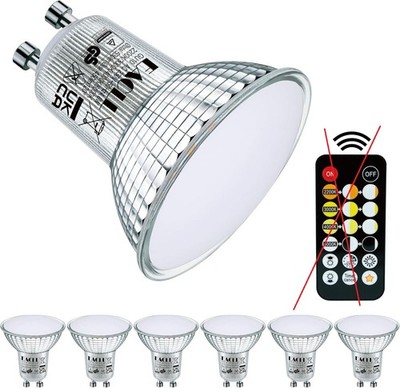 Lámparas LED EACLL GU10 4.8W bombillas regulables, paquete de 6. 5 temperatur...