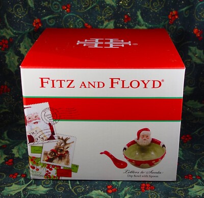 Fitz and Floyd Letters to Santa Dip Bowl with Spoon