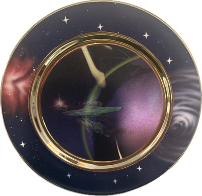 Star Trek Ships In Motion Plate  Warp Speed  Hamilton Mint Condition