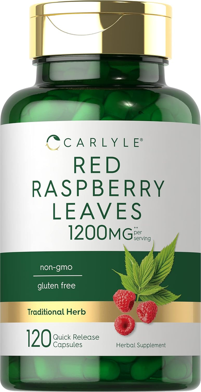 Red Raspberry Leaf Capsules 120 Count Herbal Extract Non GMO Gluten Free