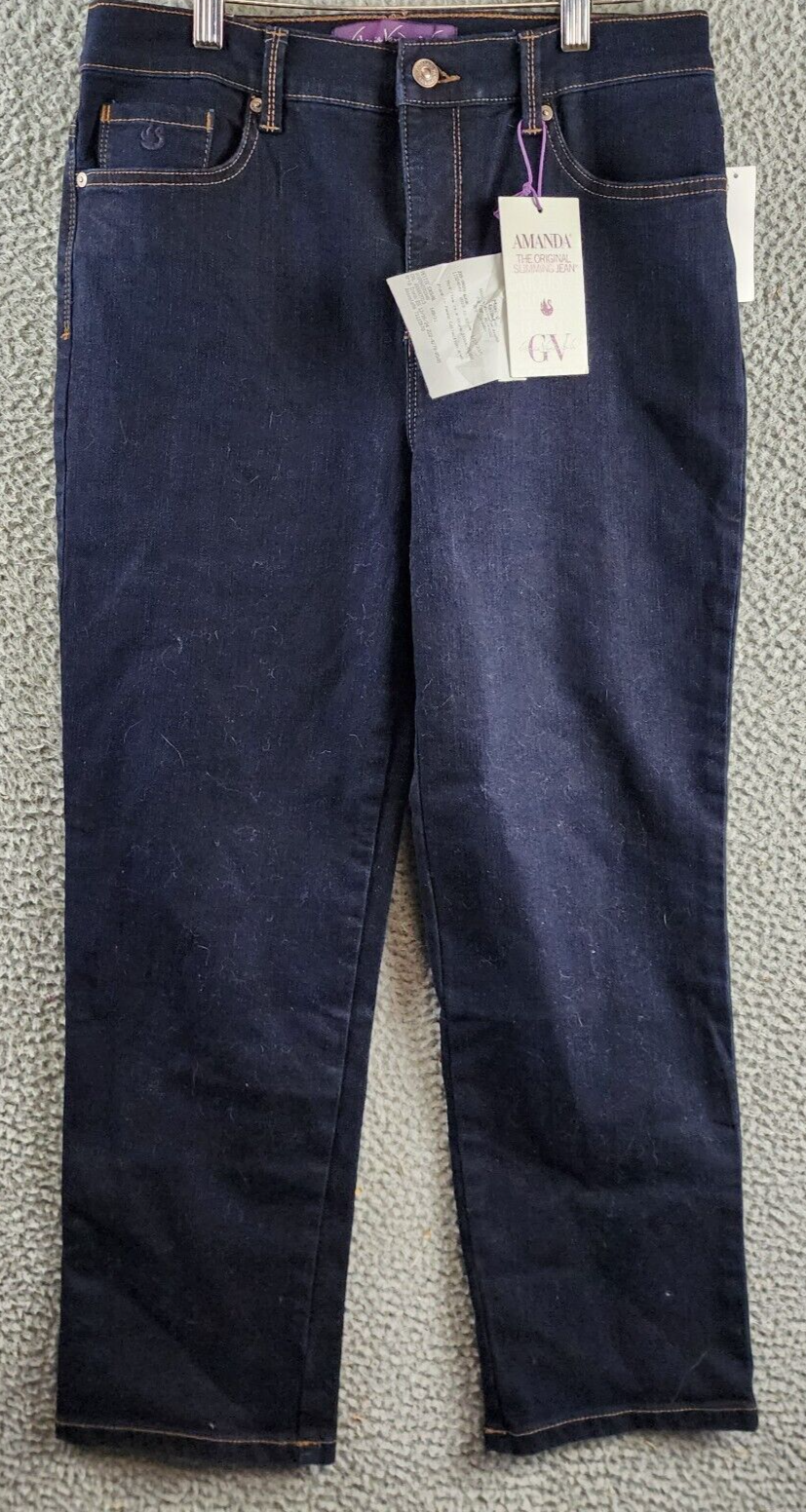 Gloria Vanderbilt Petites High-Rise Straight Leg Jeans Women's 10PS Rinse Noir~ - Picture 2 of 15
