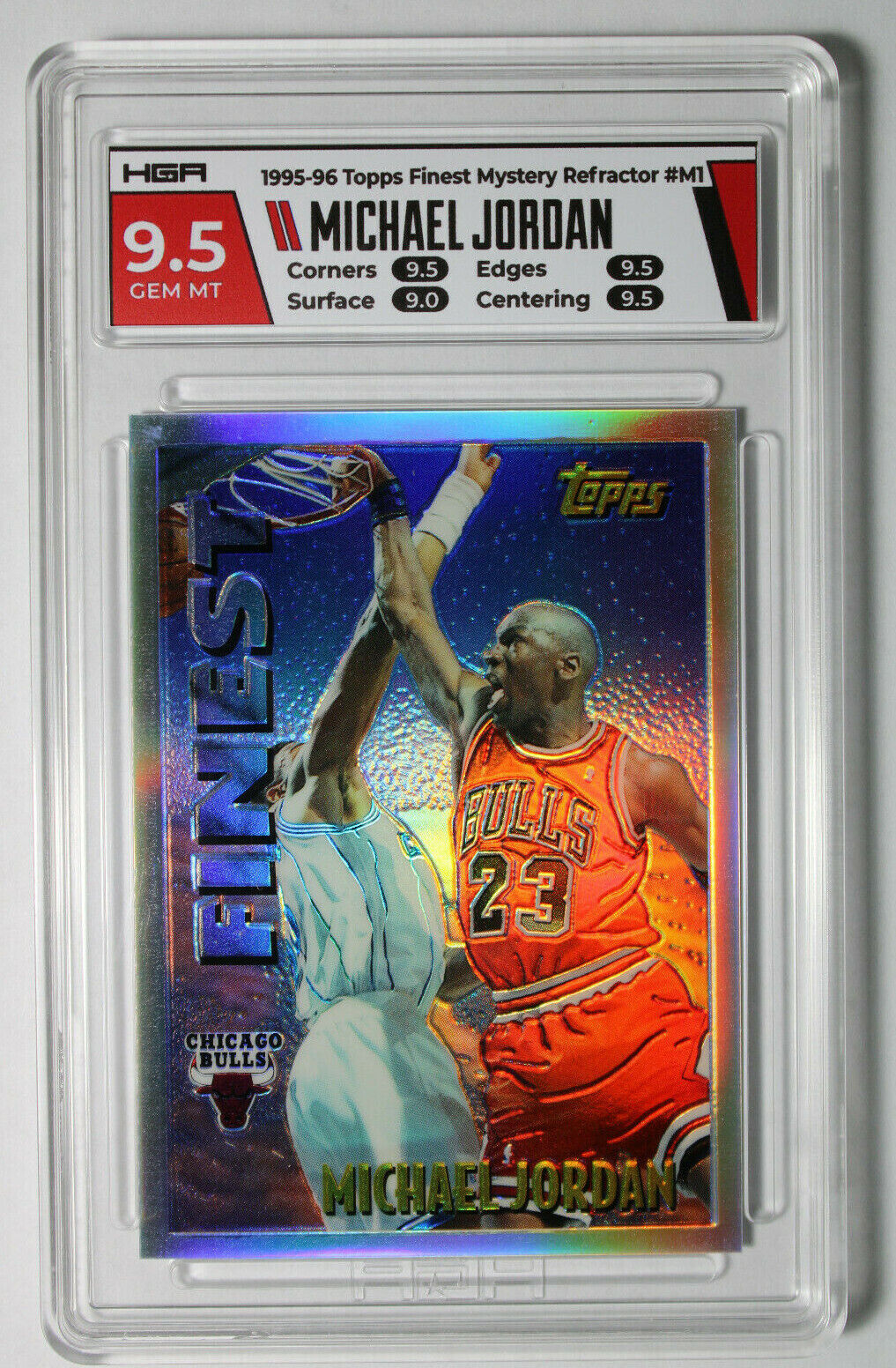1995 Topps Finest Mystery REFRACTOR Michael Jordan #M1 HGA 1995 Topps Finest Mystery REFRACTOR Michael Jordan #M1 HGA