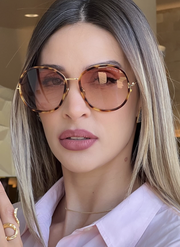 Pre-owned Tom Ford Ft0946-53t-58 Blonde Havana Sunglasses In Red