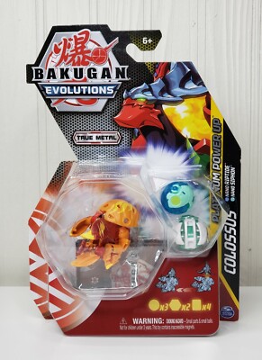 Bakugan Evolutions Colossus Platinum Power Up True Metal Nano Riptide & Siphon