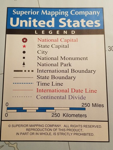 Wall Map United States Capitals  National Monuments & Parks  40