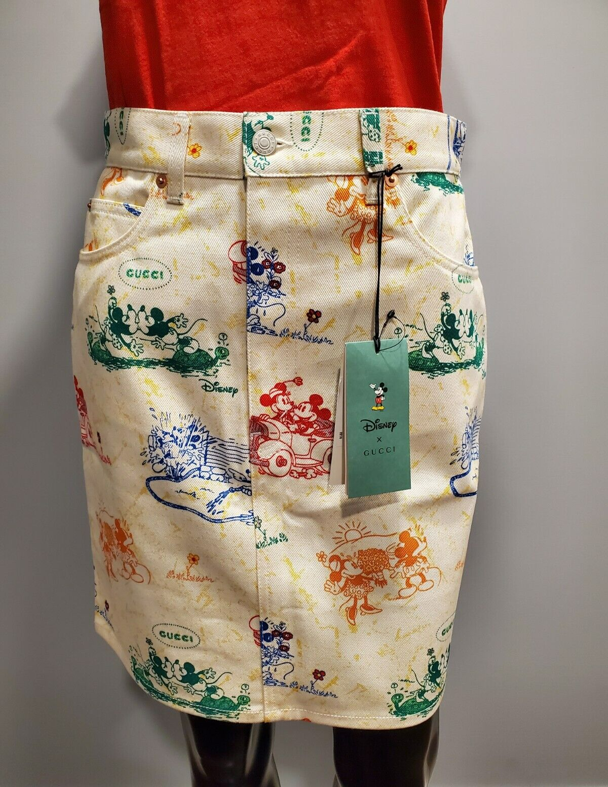 NWT_Gucci X Disney Mickey & Minnie Mouse Skirt, Size 44 | eBay