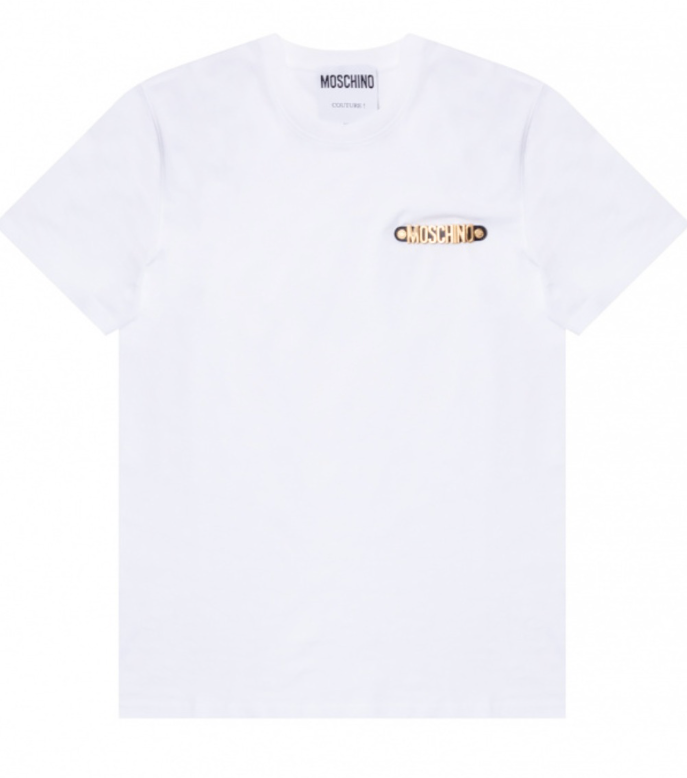 Moschino Couture T-shirt Metal Gold Logo Top Iconic Shirt