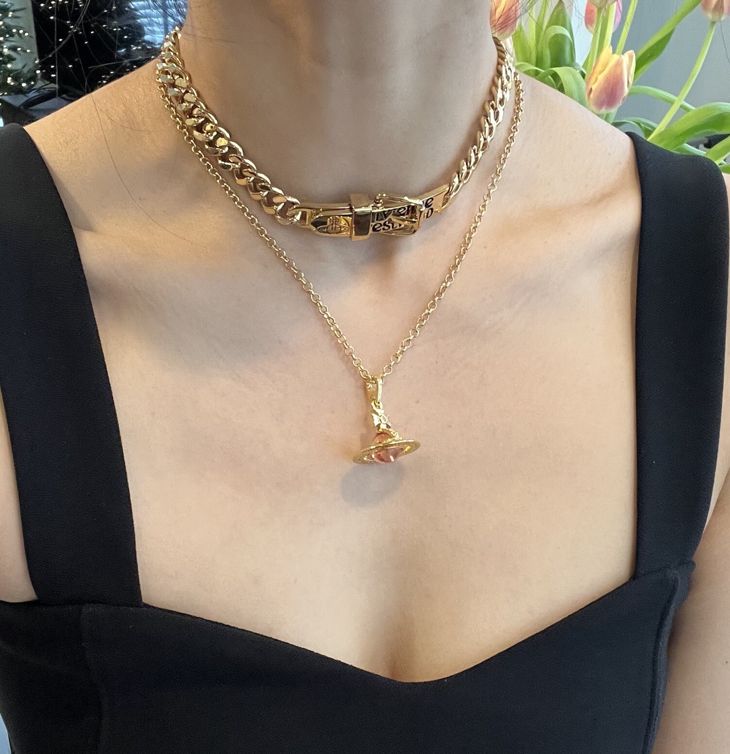 Vivienne Westwood Punk Hip Hop Belt Silver Necklace Chocker