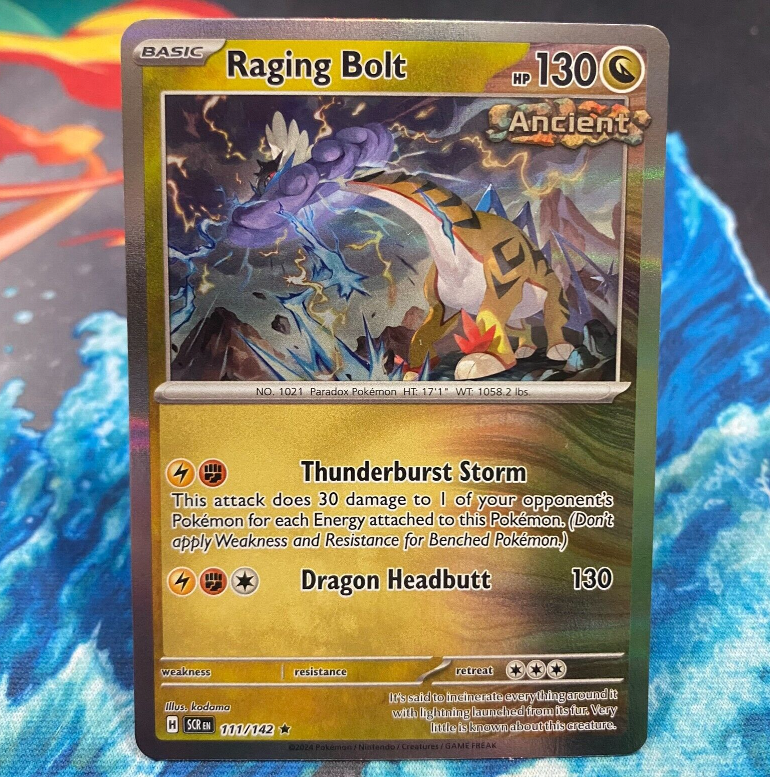 Raging Bolt Holo Rare Pokemon Card Stellar Crown 111/142 NM