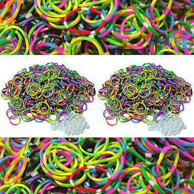 TROPICAL Colored TIE DYE Rubber Authentic Bands-1200 pc for Loom Bracelet Refill